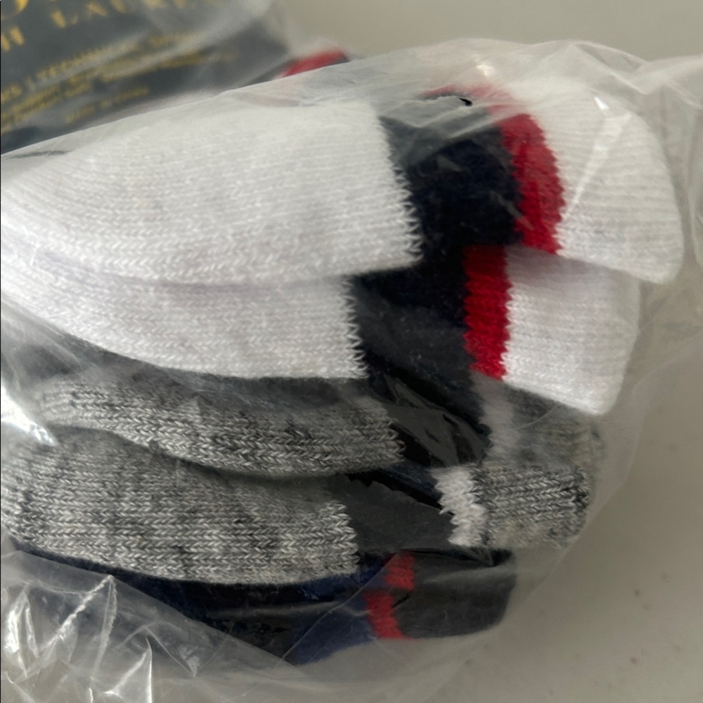 2 - 3 pack Polo Ralph Lauren Men's White Gray Blue Athletic Socks - Picture 6 of 6